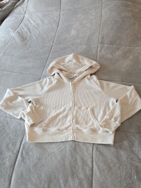 TNA Cream Hooded Waffle Zip up